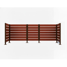 Waste Bin Screen made of Compact Laminate – Complete Set (1500x3750 mm, Chocolate Brown)