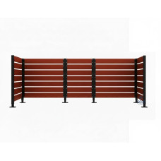 Garbage Bins Privacy Screen made of Compact Laminate - Complete Set (1500x3750 mm, Deep Black)