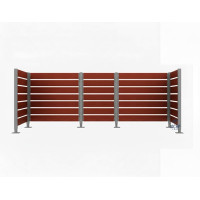 Mülltonnen Sichtschutz aus Kompakt-Laminat – Komplettset (1500x3750 mm, Procity Grau)