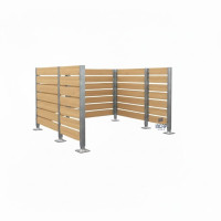 Trash Bins Privacy Screen made of Compact Laminate – Complete Set (2250x3000 mm, Galvanized).