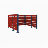 Mülltonnen Sichtschutz aus Kompakt-Laminat – Komplettset (2250x3000 mm, Enzianblau)
