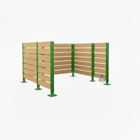 Mülltonnen Sichtschutz aus Kompakt-Laminat – Komplettset (2250x3000 mm, Moosgrün)