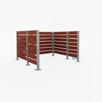 Mülltonnen Sichtschutz aus Kompakt-Laminat – Komplettset (2250x3000 mm, Seidengrau)
