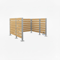 Mülltonnen Sichtschutz aus Kompakt-Laminat – Komplettset (2250x3000 mm, Seidengrau)