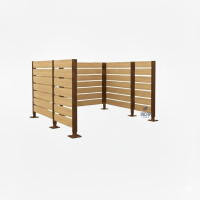 Garbage Bin Screen Made of Compact Laminate – Complete Set (2250x3000 mm, Chocolate Brown)
