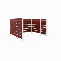 Garbage Bins Privacy Screen made of Compact Laminate – Complete Set (2250x3000 mm, Pure White)