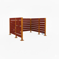 Mülltonnen Sichtschutz aus Kompakt-Laminat – Komplettset (2250x3000 mm, Rost Corten-Effekt)