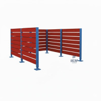 Mülltonnen Sichtschutz aus Kompakt-Laminat – Komplettset (3000x3000 mm, Enzianblau)