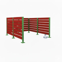 Mülltonnen Sichtschutz aus Kompakt-Laminat – Komplettset (3000x3000 mm, Moosgrün)