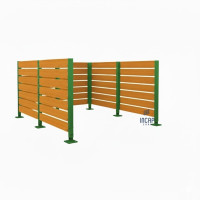 Garbage Bins Sight Protection from Compact Laminate – Complete Set (3000x3000 mm, Moss Green)