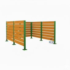 Mülltonnen Sichtschutz aus Kompakt-Laminat – Komplettset (3000x3000 mm, Moosgrün)