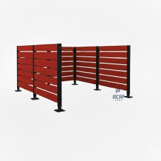 Trash Bin Privacy Screen made of Compact Laminate - Complete Set (3000x3000 mm, Deep Black)