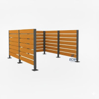 Mülltonnen Sichtschutz aus Kompakt-Laminat – Komplettset (3000x3000 mm, Procity Grau)