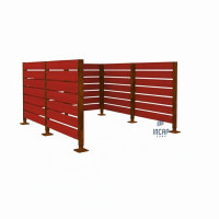 Mülltonnen Sichtschutz aus Kompakt-Laminat – Komplettset (3000x3000 mm, Rost Corten-Effekt)
