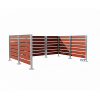 Garbage Bins Privacy Screen made of Compact Laminate - Complete Set (3000x3750 mm, Hot-dip Galvanized)