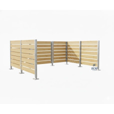 Mülltonnen Sichtschutz aus Kompakt-Laminat – Komplettset (3000x3750 mm, Feuerverzinkt)