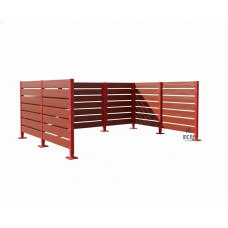 Mülltonnen Sichtschutz aus Kompakt-Laminat – Komplettset (3000x3750 mm, Purpurrot)