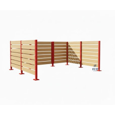 Mülltonnen Sichtschutz aus Kompakt-Laminat – Komplettset (3000x3750 mm, Purpurrot)