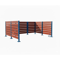 Mülltonnen Sichtschutz aus Kompakt-Laminat – Komplettset (3000x3750 mm, Enzianblau)
