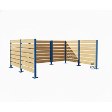 Mülltonnen Sichtschutz aus Kompakt-Laminat – Komplettset (3000x3750 mm, Enzianblau)