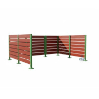 Mülltonnen Sichtschutz aus Kompakt-Laminat – Komplettset (3000x3750 mm, Moosgrün)