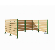 Mülltonnen Sichtschutz aus Kompakt-Laminat – Komplettset (3000x3750 mm, Moosgrün)