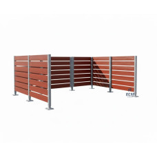 Mülltonnen Sichtschutz aus Kompakt-Laminat – Komplettset (3000x3750 mm, Seidengrau)
