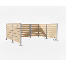 Mülltonnen Sichtschutz aus Kompakt-Laminat – Komplettset (3000x3750 mm, Seidengrau)
