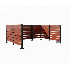 Mülltonnen Sichtschutz aus Kompakt-Laminat – Komplettset (3000x3750 mm, Tiefschwarz)