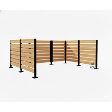 Mülltonnen Sichtschutz aus Kompakt-Laminat – Komplettset (3000x3750 mm, Tiefschwarz)