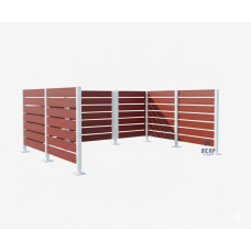 Mülltonnen Sichtschutz aus Kompakt-Laminat – Komplettset (3000x3750 mm, Reinweiß)