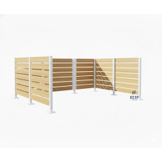 Mülltonnen Sichtschutz aus Kompakt-Laminat – Komplettset (3000x3750 mm, Reinweiß)