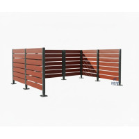 Garbage Bins Privacy Screen Made of Compact Laminate – Complete Set (3000x3750 mm, Procity Gray)