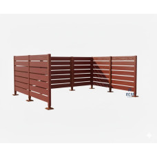 Mülltonnen Sichtschutz aus Kompakt-Laminat – Komplettset (3000x3750 mm, Rost Corten-Effekt)