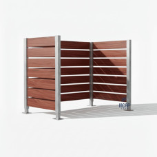 Garbage Bins Privacy Screen Made of Compact Laminate – Complete Set (750x1500 mm, Hot-Dip Galvanized)