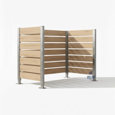 Garbage Bins Privacy Screen Made of Compact Laminate – Complete Set (750x1500 mm, Hot-Dip Galvanized)