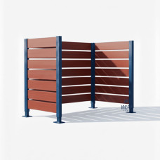 Garbage Bin Privacy Screen Made of Compact Laminate – Complete Set (750x1500 mm, Gentian Blue)