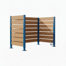 Garbage Bin Privacy Screen Made of Compact Laminate – Complete Set (750x1500 mm, Gentian Blue)