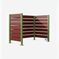 Garbage Bin Privacy Screen made of Compact Laminate – Complete Set (750x1500 mm, Moss Green)