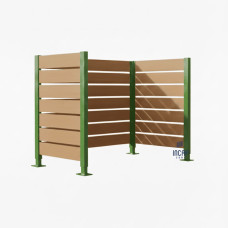 Garbage Bin Privacy Screen made of Compact Laminate – Complete Set (750x1500 mm, Moss Green)