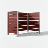 Mülltonnen Sichtschutz aus Kompakt-Laminat – Komplettset (750x1500 mm, Seidengrau)