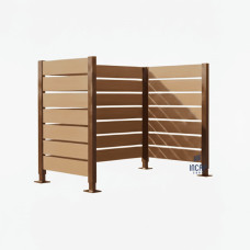 Garbage Bins Privacy Screen made of Compact Laminate - Complete Set (750x1500 mm, Chocolate Brown)