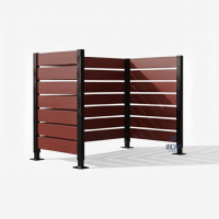 Garbage Bins Privacy Screen made of Compact Laminate - Complete Set (750x1500 mm, Deep Black)