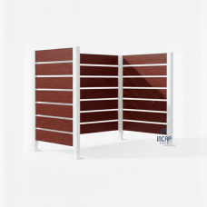 Trash Can Privacy Screen Made of Compact Laminate – Complete Set (750x1500 mm, Pure White)