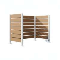 Trash Can Privacy Screen Made of Compact Laminate – Complete Set (750x1500 mm, Pure White)