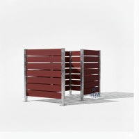 Garbage Bins Privacy Screen Made of Compact Laminate - Complete Set (1500x1500 mm, Galvanized).