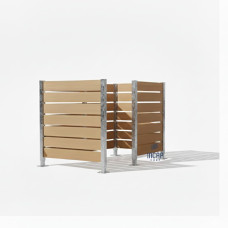 Garbage Bins Privacy Screen Made of Compact Laminate - Complete Set (1500x1500 mm, Galvanized).