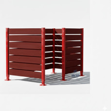 Garbage Bin Visual Protection made of Compact Laminate - Complete Set (1500x1500 mm, Purple)