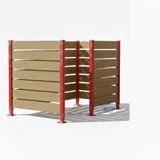 Garbage Bin Visual Protection made of Compact Laminate - Complete Set (1500x1500 mm, Purple)