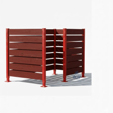 Wheelie Bin Privacy Screen made of Compact Laminate – Complete Set (1500x1500 mm, Traffic Red).